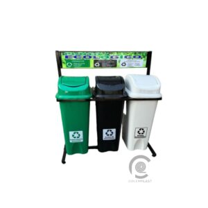 Punto ecológico de 10 Lts, 13 Lts, 14 Lts, 21 Lts, 30 Lts, 35 Lts, 40 Lts, 55 lts y 120 Lts  de 3 o 4 puestos con tapa vaivén