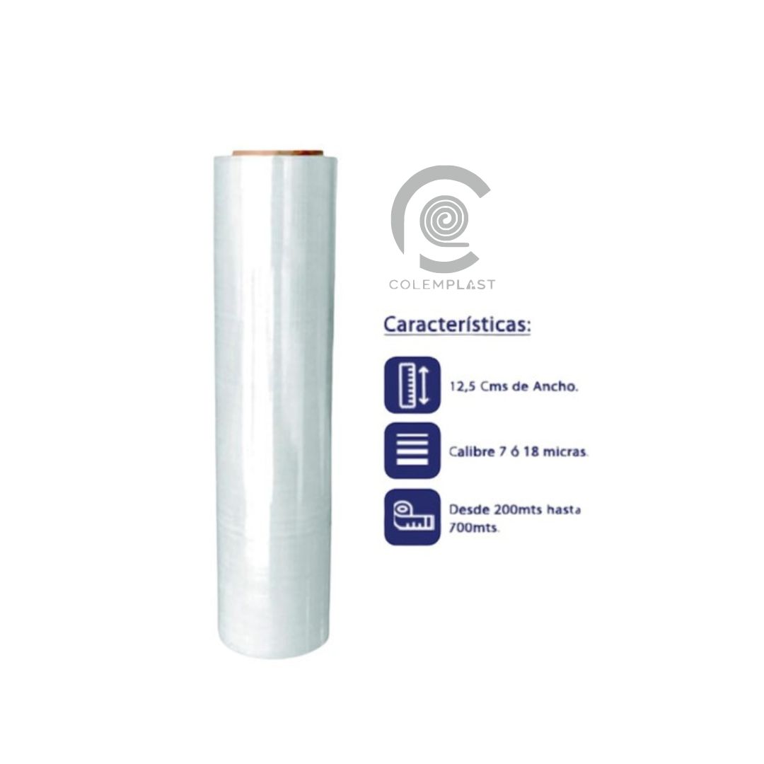 StretchFilm/Vinipel 12.5cm de ancho X 200 Mts largo a 700 Mts largo