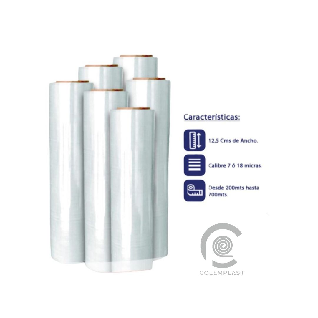 StretchFilm/Vinipel 12.5cm de ancho X 200 Mts largo a 700 Mts largo - Imagen 2